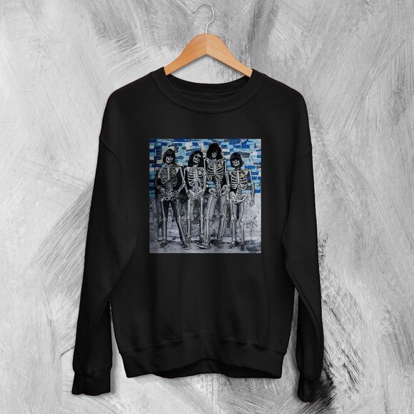 Ramones Skeleton Punk Rock Band 70s Tour Concert Vintage Streetwear Sweatshirt - Picture 1 of 5